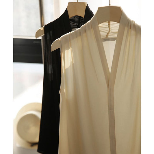 French-style Elegant And Chic Halter-neck Smooth Camisole - Eve & Kith