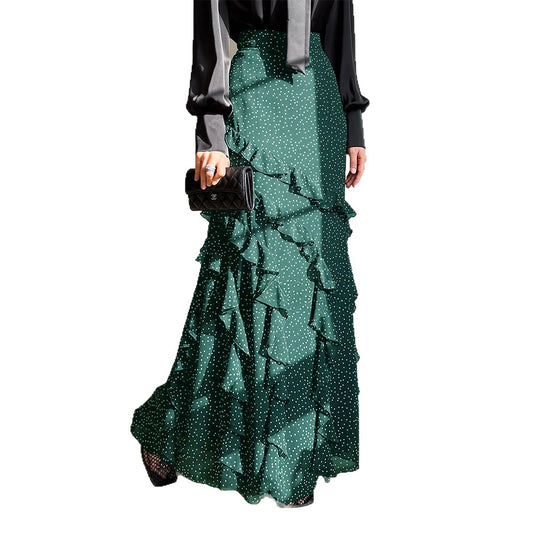 Casual Vacation Polka-Dot Lace Long Skirt Women's Skirt - Eve & Kith