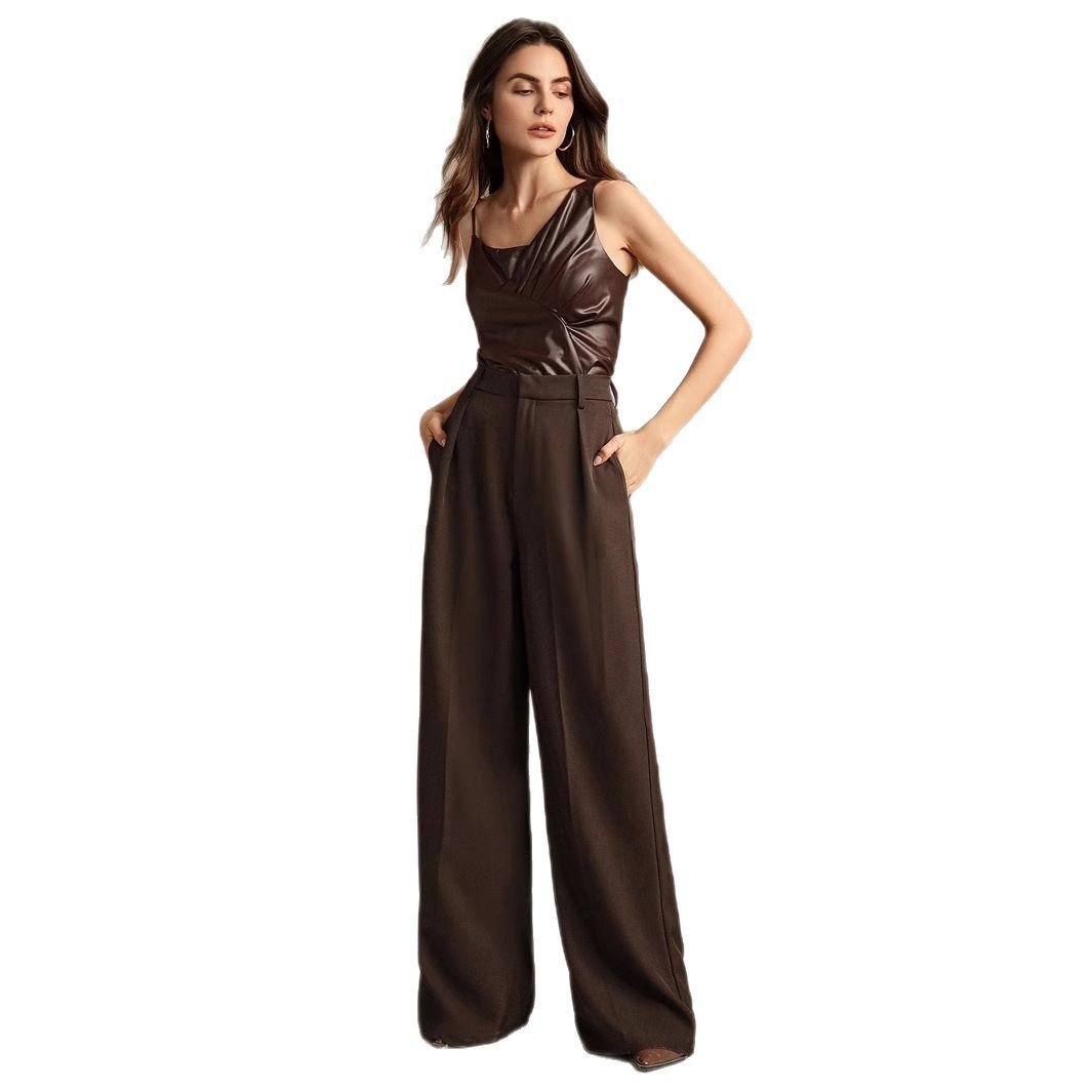 Commuter-Ready Solid-Color Elegant High-Waist Pants That Create A Slimming Look - Eve & Kith