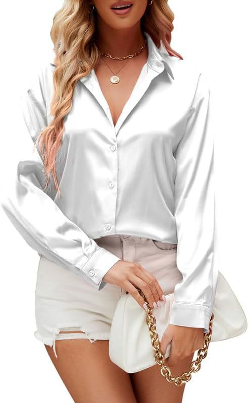 Loose-fit Faux-silk Long-sleeve Satin Top - Eve & Kith