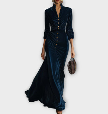 Elegant And Fashionable Womens Velvet Dress - Eve & Kith