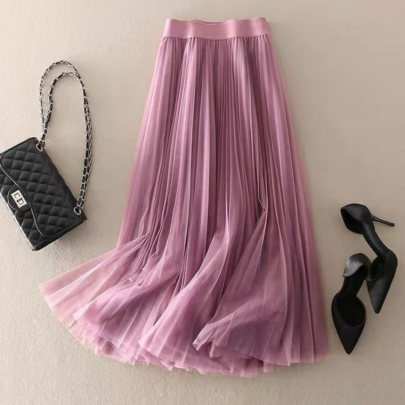Women's Casual Skirt Mid-length Pleated Skirt - Eve & Kith
