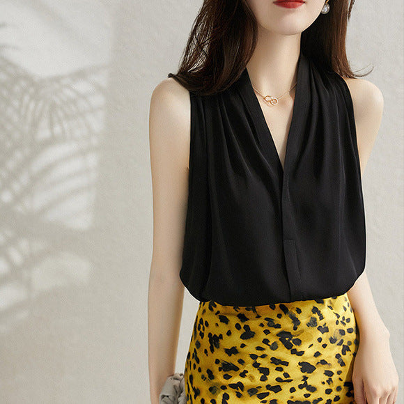 French-style Elegant And Chic Halter-neck Smooth Camisole - Eve & Kith