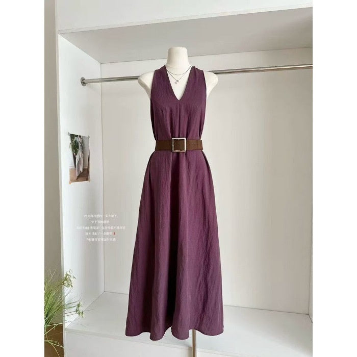 Elegant, High-end Tie-waist Casual Maxi Dress - Eve & Kith