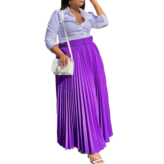Women's Elegant Pleated Personality Big Skirt - Eve & Kith