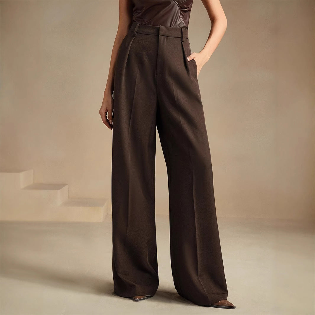 Commuter-Ready Solid-Color Elegant High-Waist Pants That Create A Slimming Look - Eve & Kith