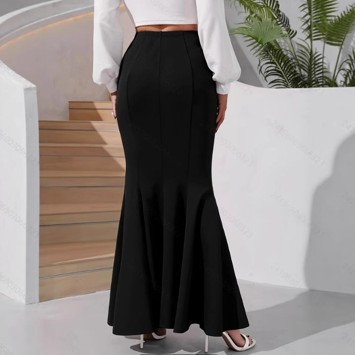 Polyester Temperament Sheath Fishtail Skirt - Eve & Kith