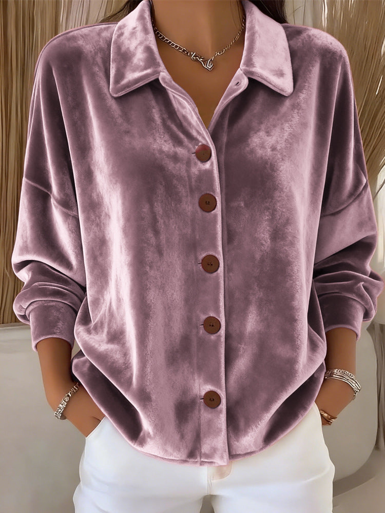 Womens Multi-Color Velvet Cardigan With Long Sleeves For Casual Wear - Eve & Kith