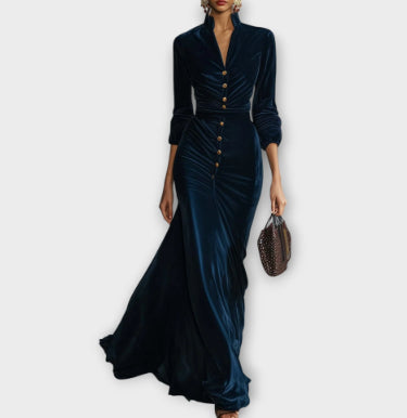 Elegant And Fashionable Womens Velvet Dress - Eve & Kith