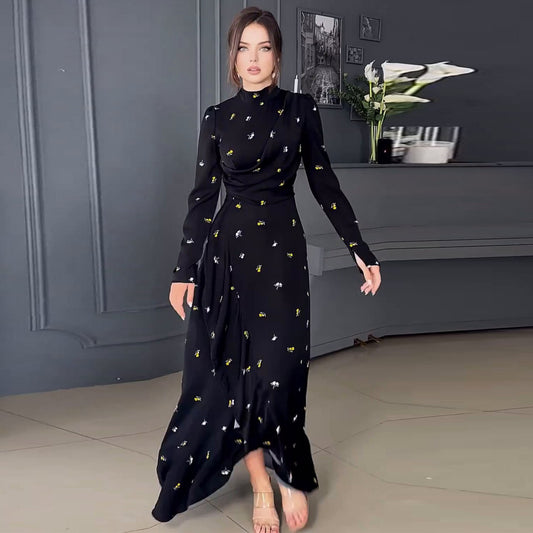 Women's Fashion Long Sleeve Slim Dress - Eve & Kith