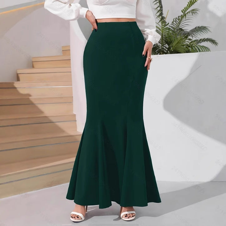 Polyester Temperament Sheath Fishtail Skirt - Eve & Kith