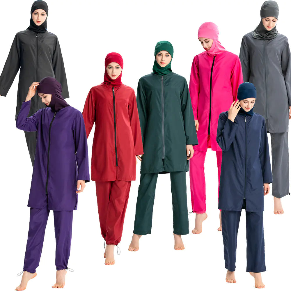 2019 Women's Lightweight Modest Swimwear Set with Hoodie - Eve & Kith