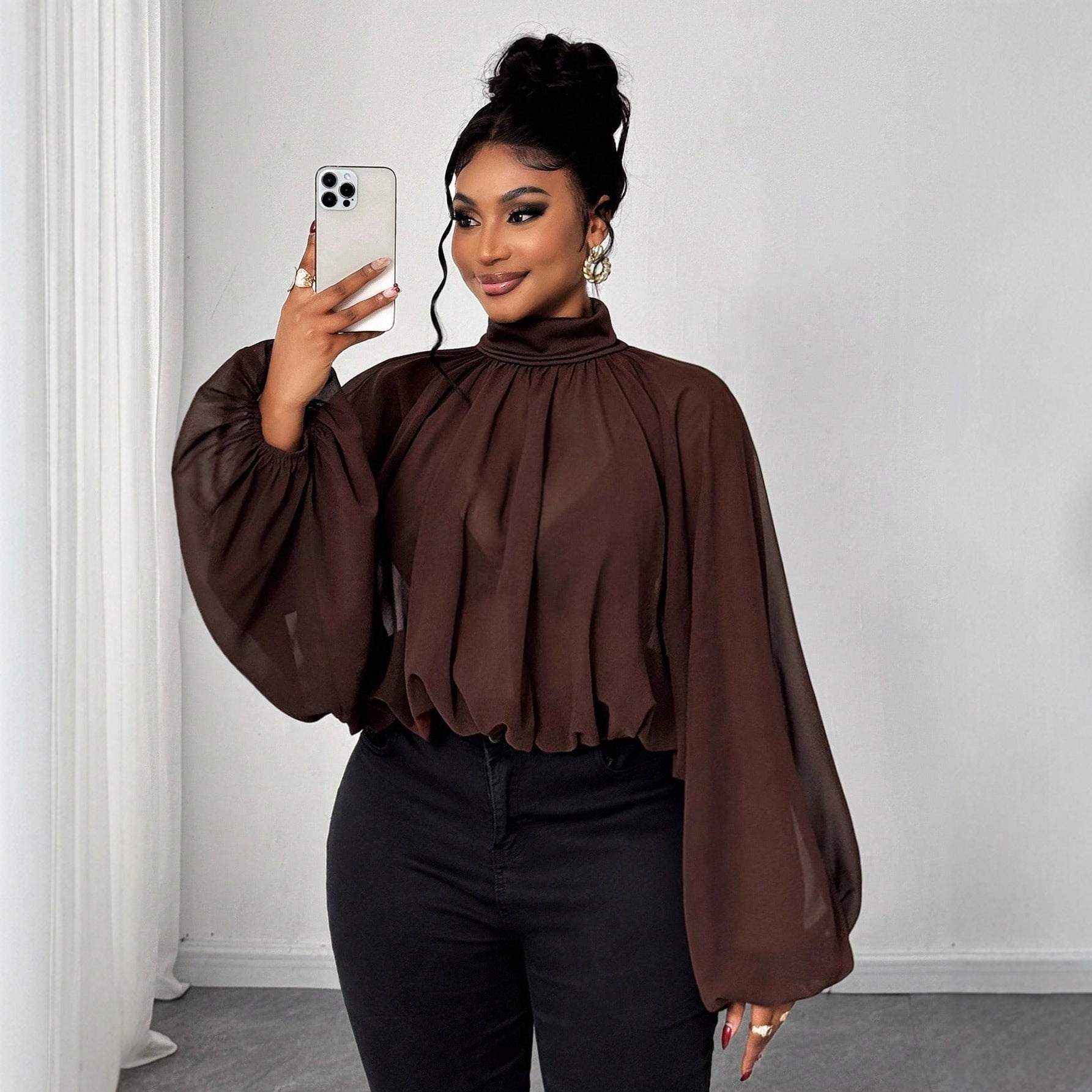 Fashion Vacation Plus Size Women's Autumn And Winter Long Sleeve Shirt - Eve & Kith