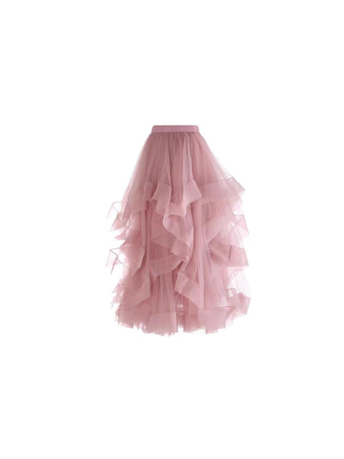 Mesh Design Skirt Slimming High Waist Tiered Dress - Eve & Kith