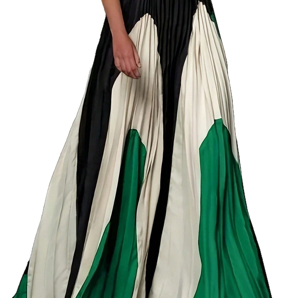 Women's Fashion Patchwork Color Block High Waist Skirt