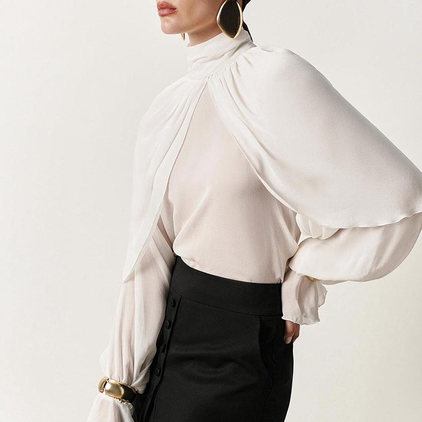 Womens Stylish Chic Turtleneck Shirt - Eve & Kith