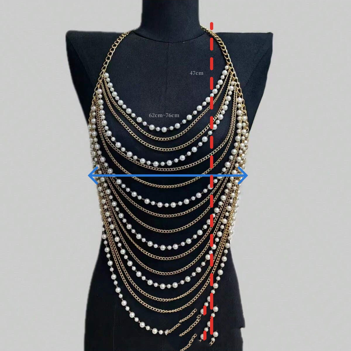 Pearl Ornament Chain Metal Chain Multi-layer Catwalk Performance Bandage Dress - Eve & Kith