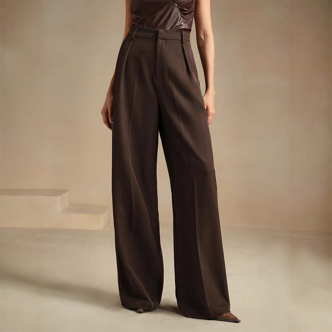 Commuter-Ready Solid-Color Elegant High-Waist Pants That Create A Slimming Look - Eve & Kith