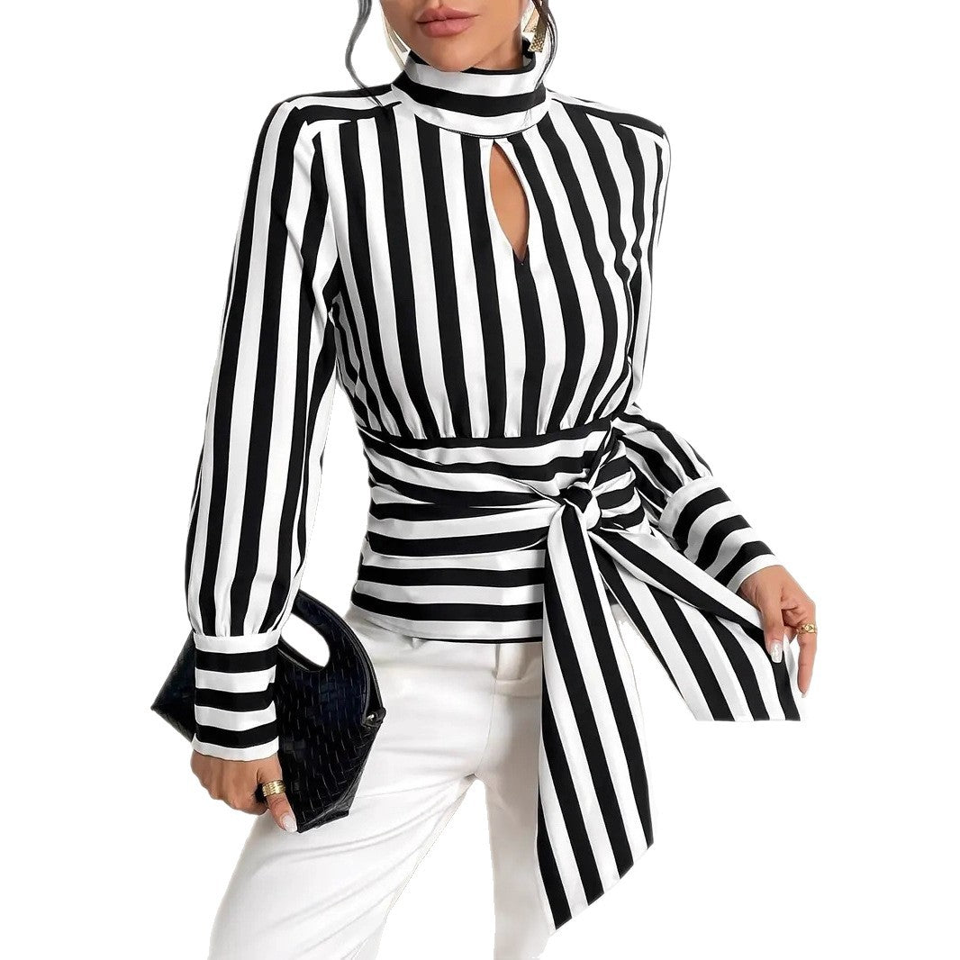 Vintage Scarf-Neck Long-Sleeve Elegant Shirt For Women - Eve & Kith