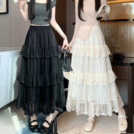 Lace Cake Dress Net Falbala Bubble Skirt - Eve & Kith