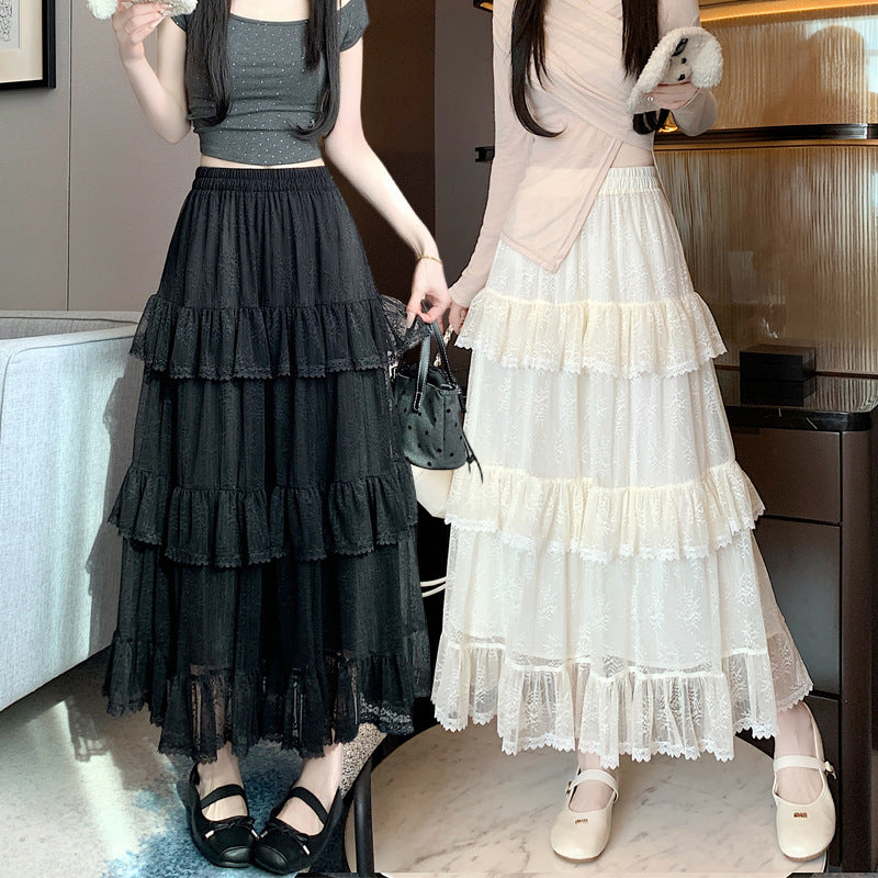 Lace Cake Dress Net Falbala Bubble Skirt - Eve & Kith