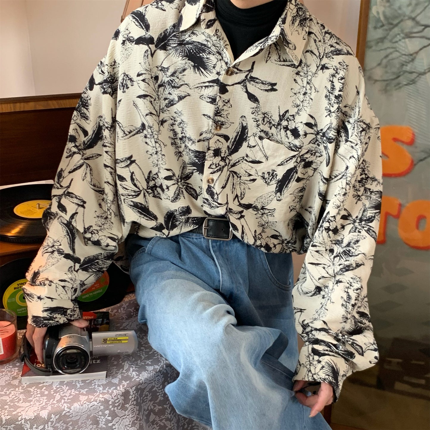 Autumn Vintage Printed Long Sleeved Shirt - Eve & Kith