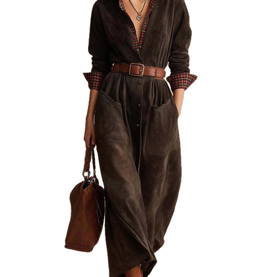 Womens Classic Retro Plaid Workwear Jumpsuit Dress - Eve & Kith