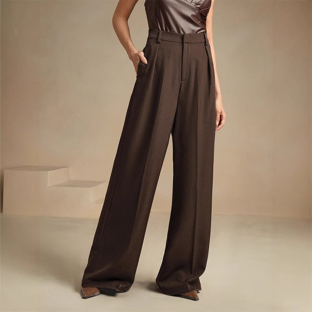 Commuter-Ready Solid-Color Elegant High-Waist Pants That Create A Slimming Look - Eve & Kith