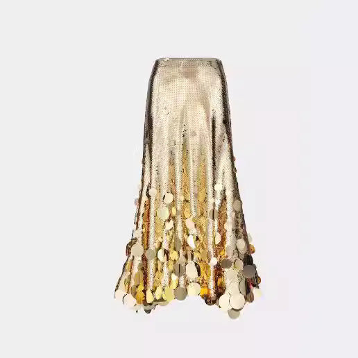 Spring New Party Fashion Plus Size Gongda Sequins Glitter Skirt - Eve & Kith