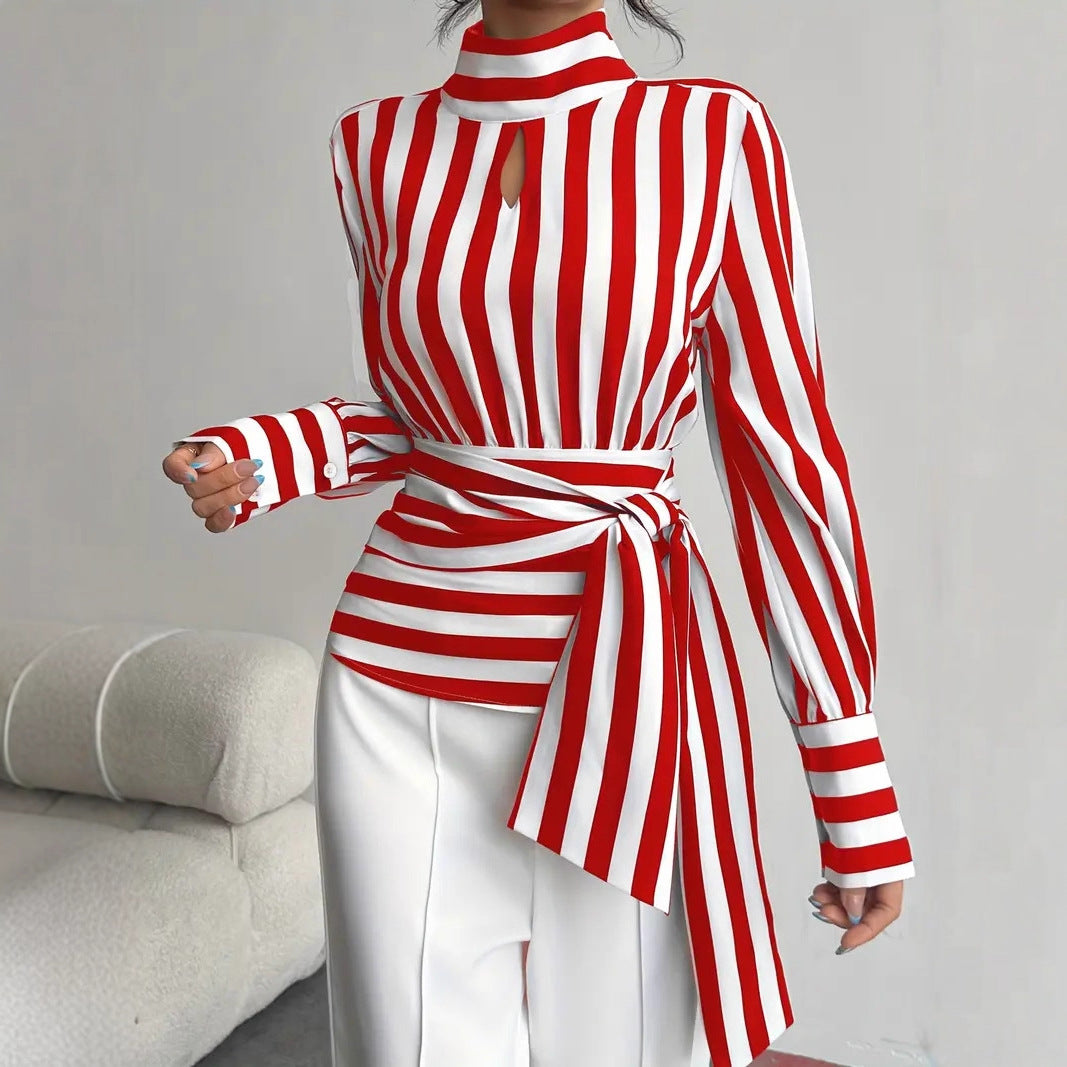 Vintage Scarf-Neck Long-Sleeve Elegant Shirt For Women - Eve & Kith