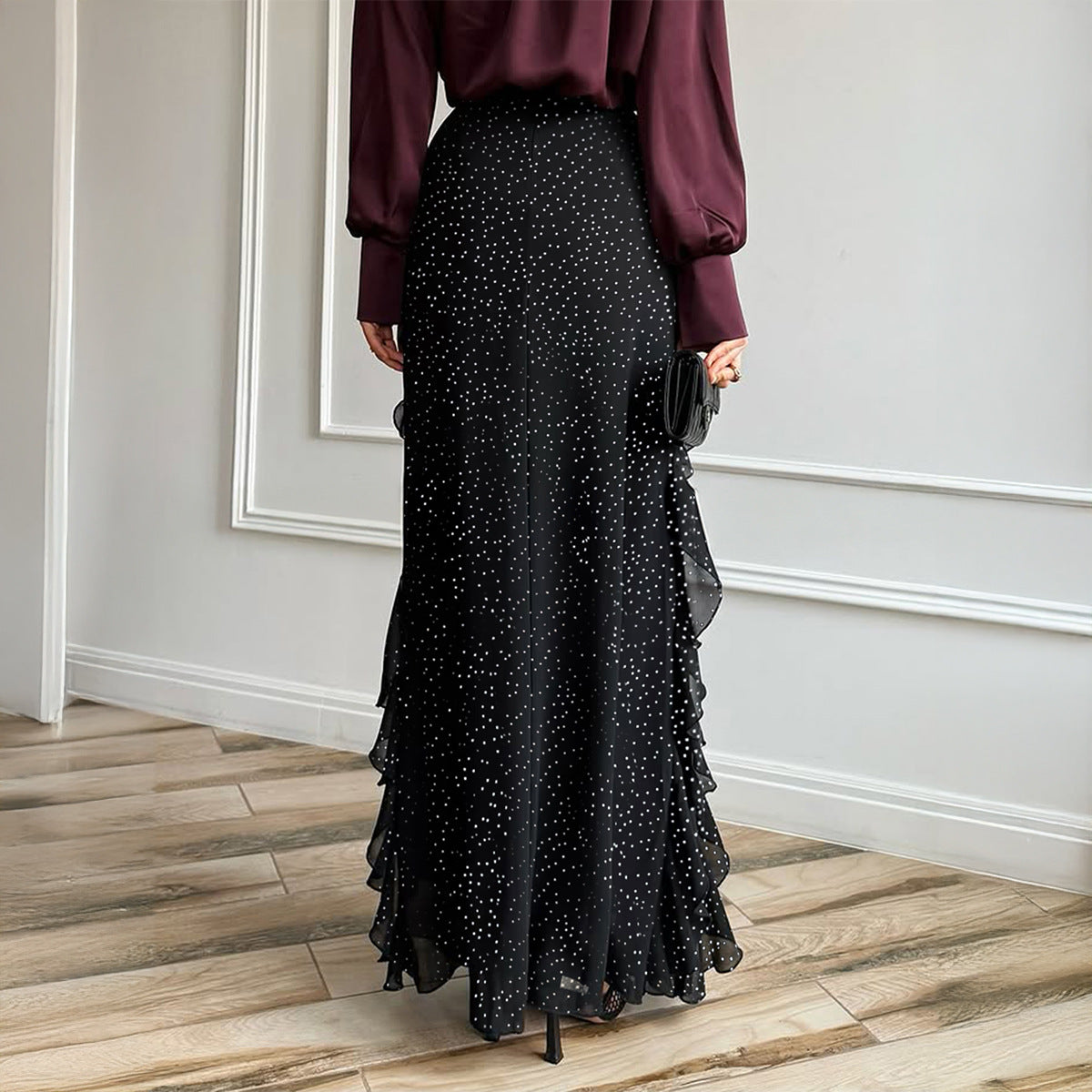 Casual Vacation Polka-Dot Lace Long Skirt Women's Skirt - Eve & Kith