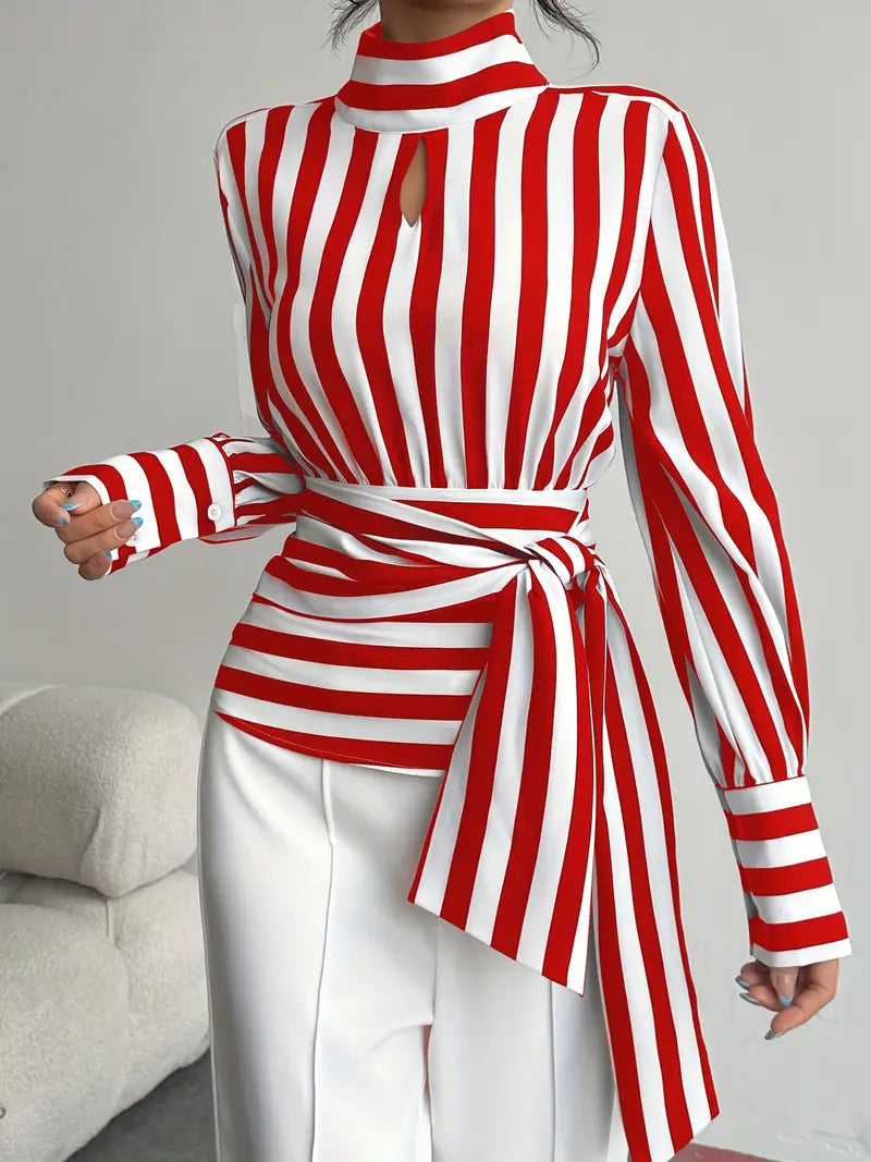 Vintage Scarf-Neck Long-Sleeve Elegant Shirt For Women - Eve & Kith