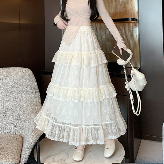 Lace Cake Dress Net Falbala Bubble Skirt - Eve & Kith