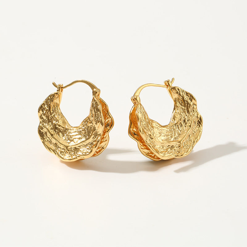 Old Gold Light Luxury Exaggerated Earrings - Eve & Kith