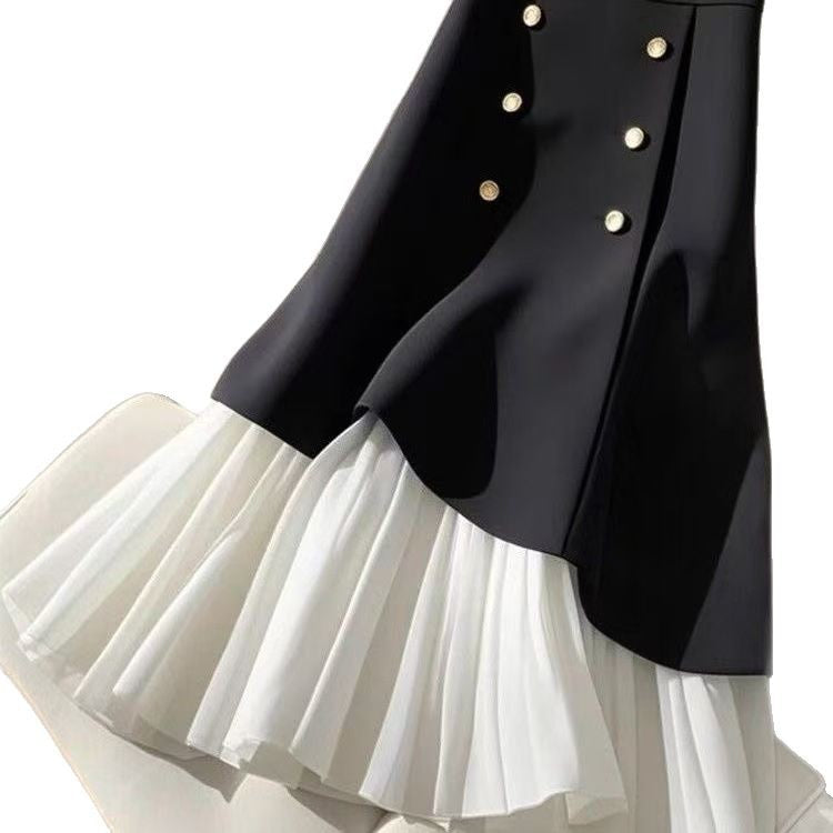 Irregular Splicing Half Skirt With Buttons - Eve & Kith