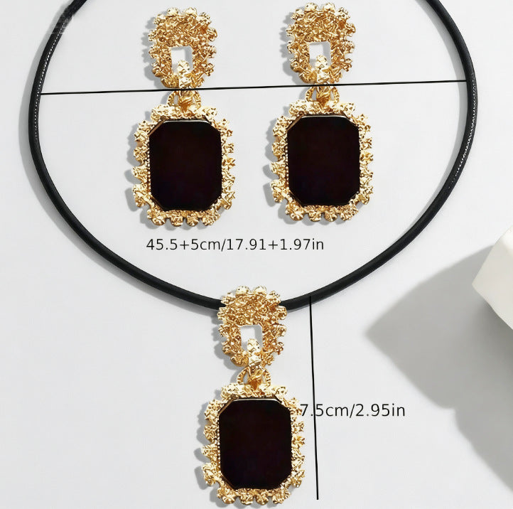 Elegant Minimalist-style Necklace And Earring Fashion Three-piece Set - Eve & Kith