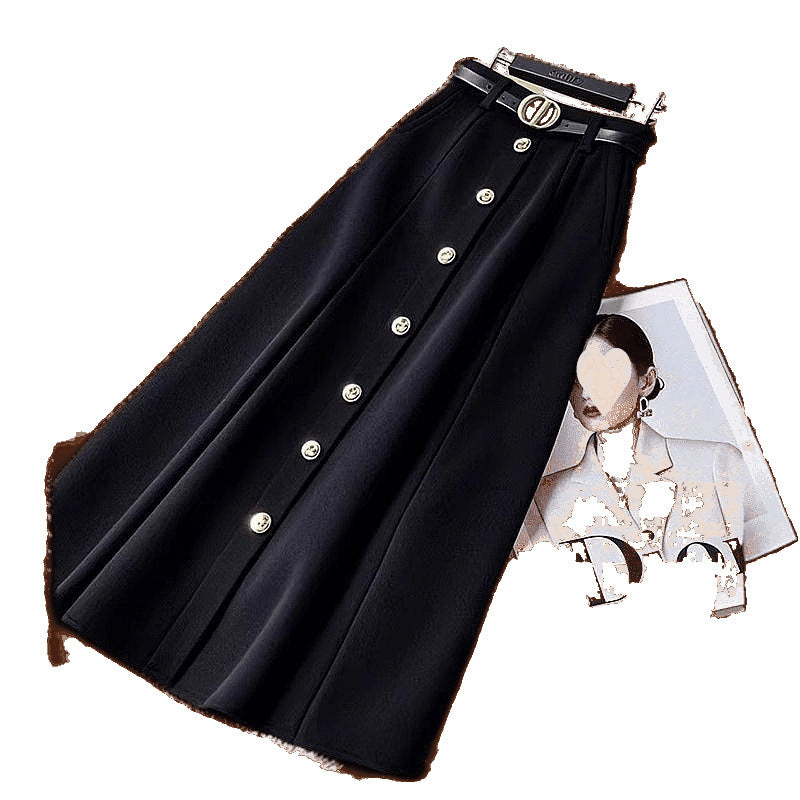 Women's Fashion Temperament High Waist Black Skirt - Eve & Kith