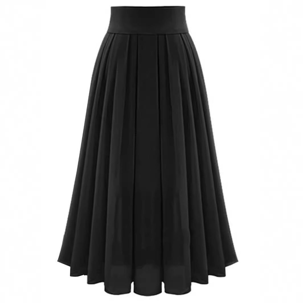 Solid Color High Waist Skirt For Women - Eve & Kith