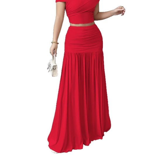 Elegant Solid Color Pleated Long Skirt For Women - Eve & Kith