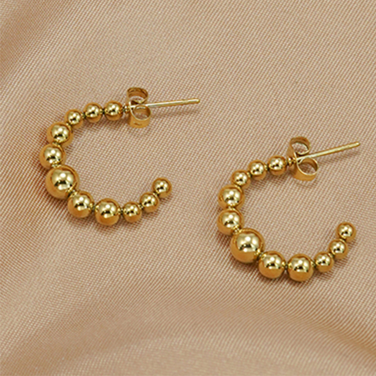 Lxalry Golden Jewelry Set - Crescent Pendant Necklace & Earrings, Minimalist Metal Accessories, Elegant Everyday Jewelry, Perfect For Black Outfits, Dainty Clavicle Chain - Eve & Kith