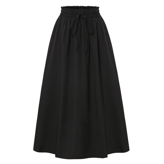 Casual Loose Pocket Skirt With Drawstring And Drape - Eve & Kith