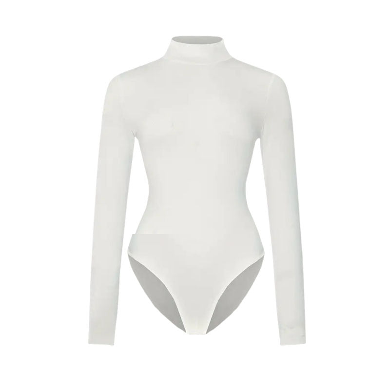 Solid-color Form Fitting Long Sleeve Yoga Bodysuit - Eve & Kith