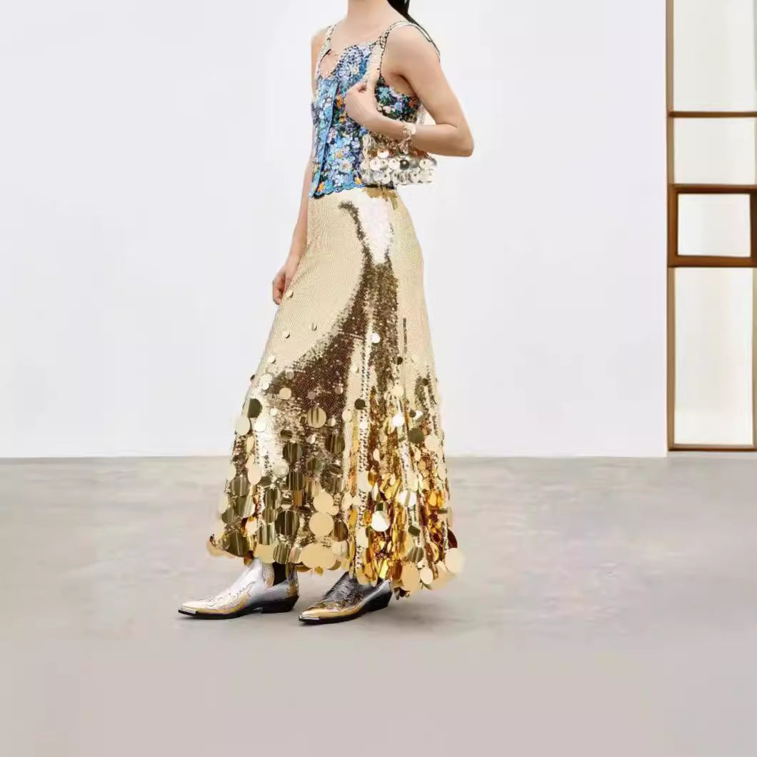 Spring New Party Fashion Plus Size Gongda Sequins Glitter Skirt - Eve & Kith