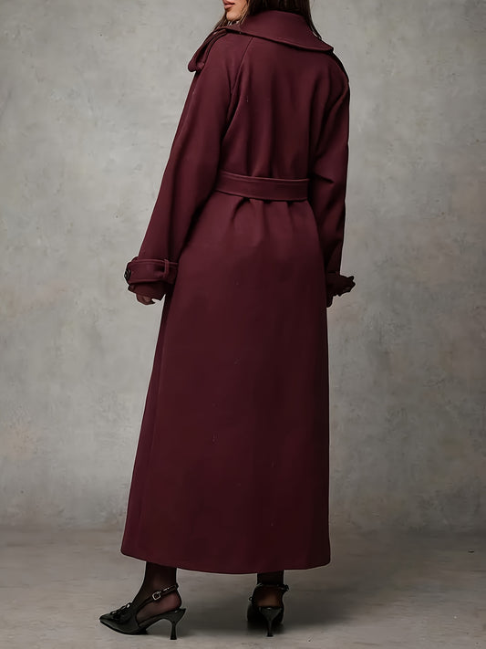 New Women's Clothing, Hot-selling Double-breasted Lace-up Woolen Coat And Trench Coat For Autumn And Winter 2024, Warm And Suitable For Commuting