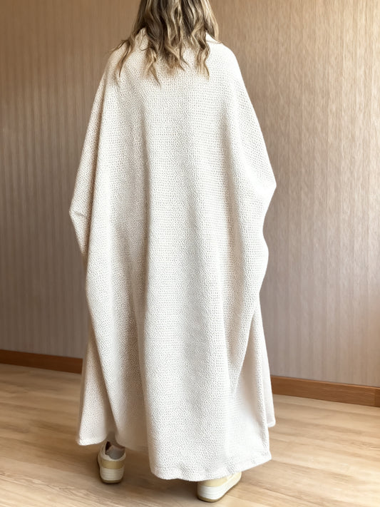 Beige Knit Hooded Duster Top - Eve & Kith