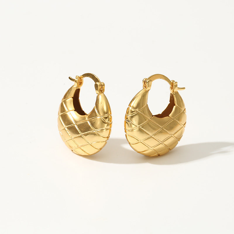 Old Gold Light Luxury Exaggerated Earrings - Eve & Kith