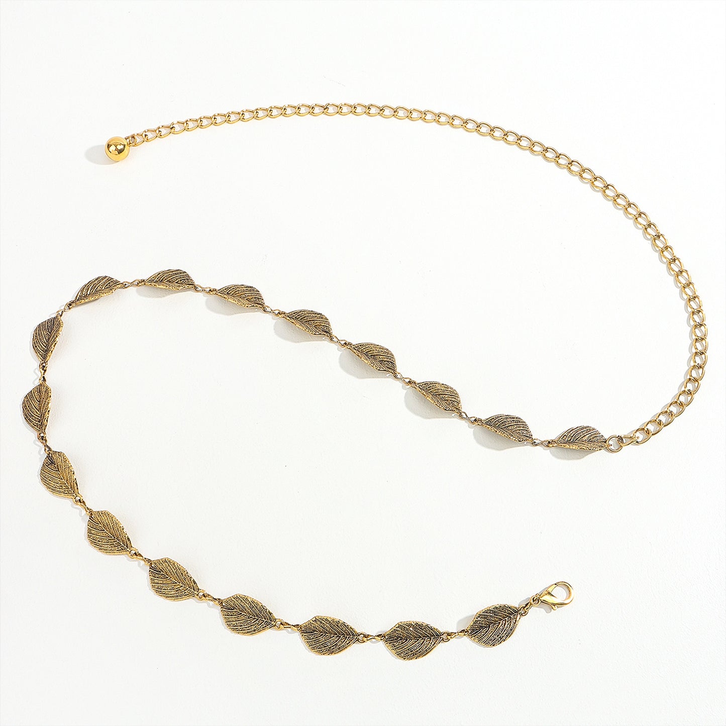 Leaf Style Waist Chain Retro Paired With Denim Skirt And Pants