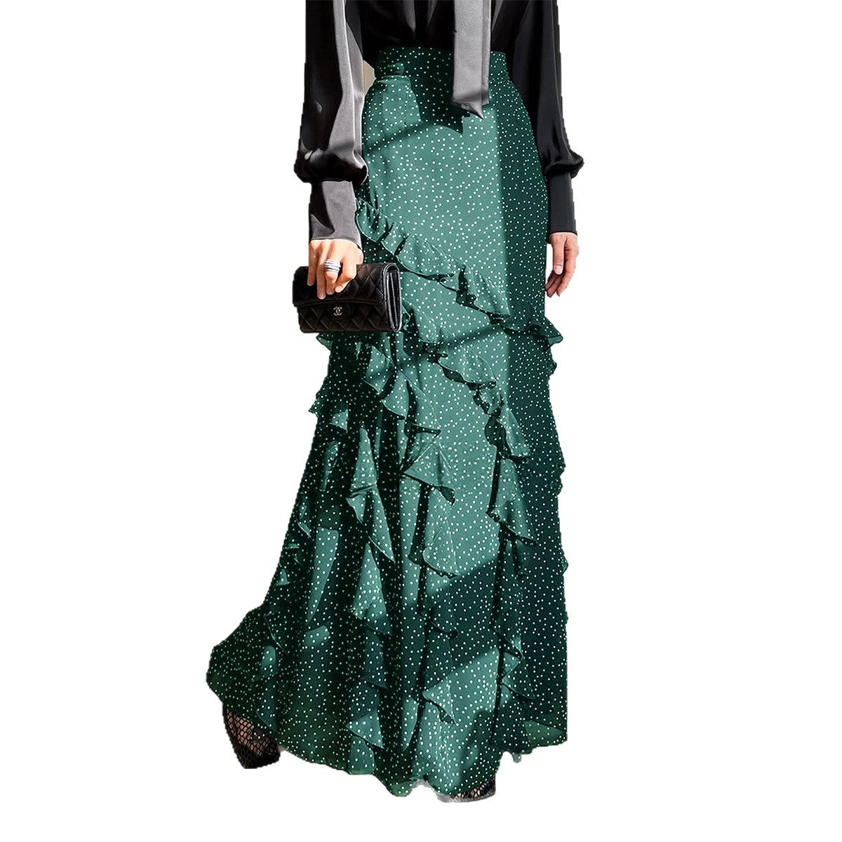 Casual Vacation Polka-Dot Lace Long Skirt Women's Skirt - Eve & Kith
