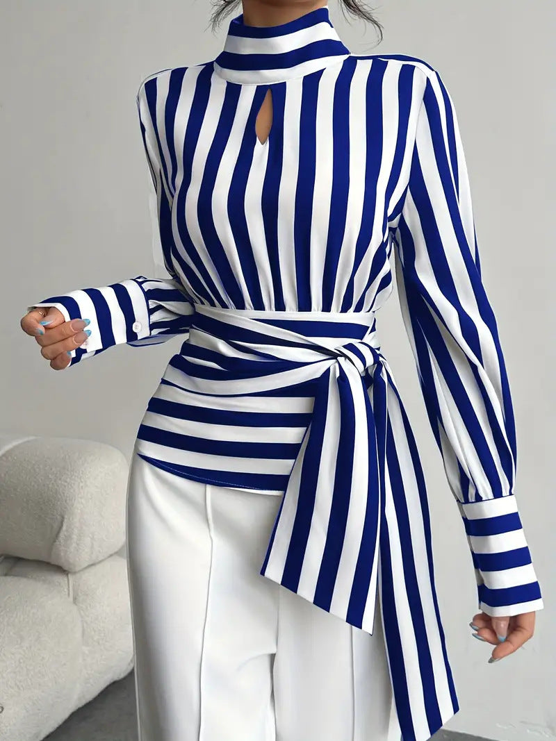 Vintage Scarf-Neck Long-Sleeve Elegant Shirt For Women - Eve & Kith