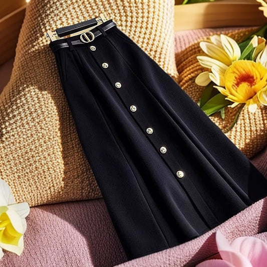 Women's Fashion Temperament High Waist Black Skirt - Eve & Kith